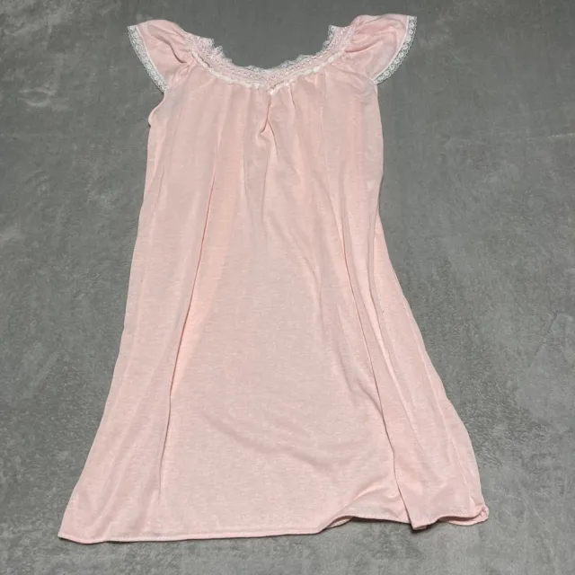 VINTAGE DARA JANE New York Nightgown Womens Medium Pink Embroidered ...