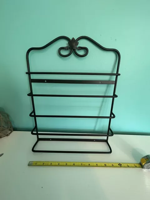 Longaberger Black Wrought Iron Metal Wall Mounted Magazine Rack