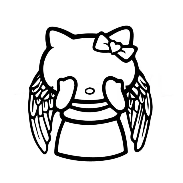 5" HELLO KITTY WEEPING ANGEL Vinyl Decal Sticker Car Window Laptop Dr Who RIP