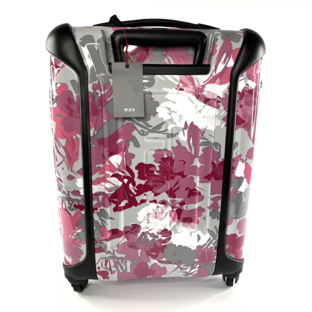 TUMI Vapor Continental Carry On 4 Wheel Travel Bag Raspberry Floral Pink Grey 7