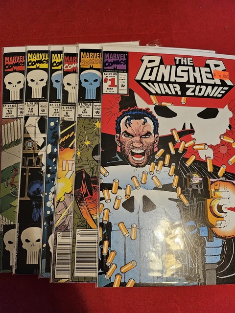 5 comic books The Punisher War Zone 1992+ Marvel #1 2 6 11 13