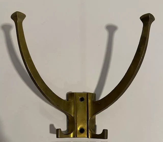 Vintage Brass Wall Hanger 4 Hook Coat Towel Rack