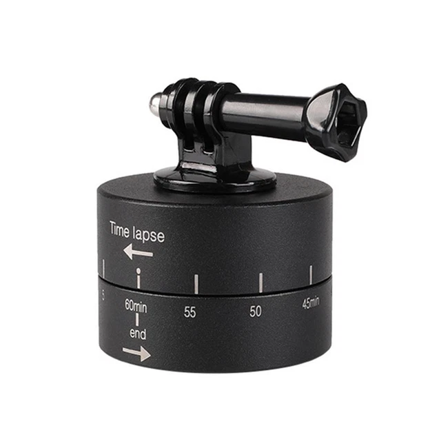 360 Degree Rotating Time Lapse Timer Tripod Head Photo Delay Tilt Head for GoPro