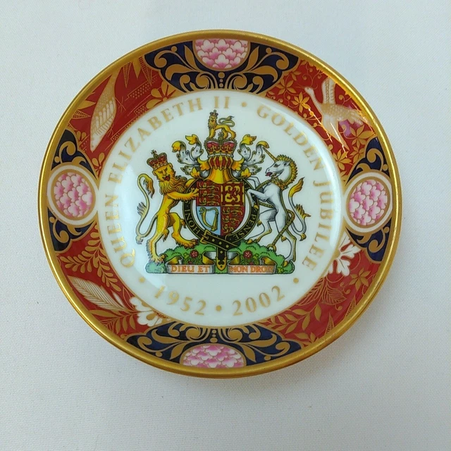 Queen Elizabeth II Royal Worcester Golden Jubilee Trinket Dish 1952-2002 Royalty
