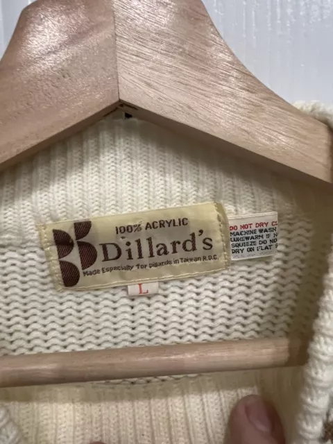 VINTAGE 70S WOMEN’S Knit Acrylic Western Deer Sweater Large Dillard’s ...