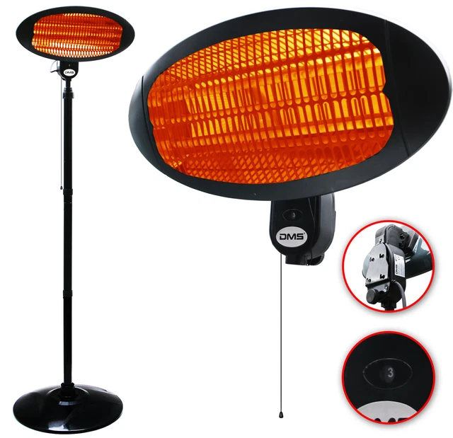DMS® 2 in 1 Infrarot Heizstrahler Standheizer Terrassenheizung Strahler 2000W MD