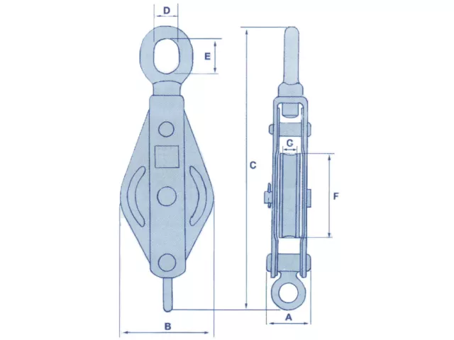 Stainless Steel Single Pulley Block Swivel Eye 25MM - 125MM (Wire Rope Sheave) 2