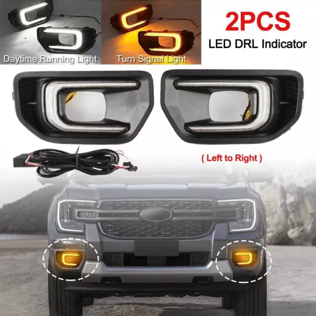 Für Ford Ranger 2022-23 LED DRL Tagfahrlicht Nebellampe Zubehör Blinker passend