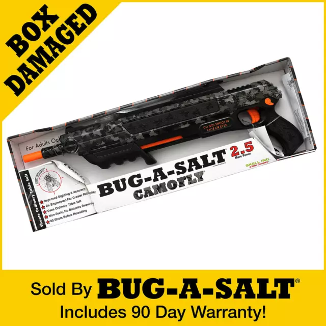 Damaged Box Authentic BUG-A-SALT Black CAMOFLY 2.5 Insect Eradication Salt Gun