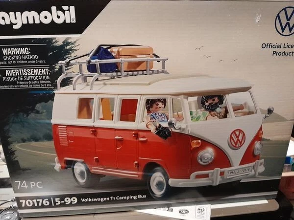 Combi rouge VW T1 dans l'état pièce détachée Playmobil #B85