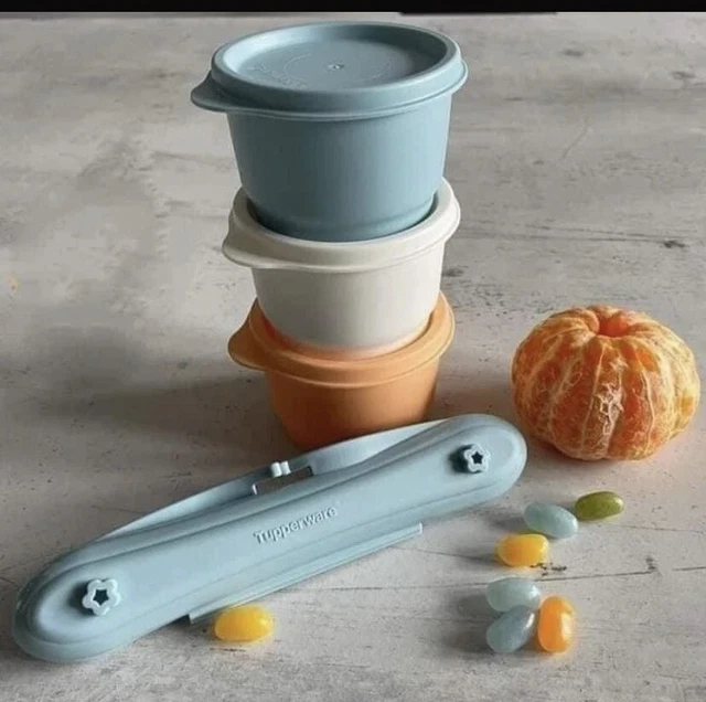 Tupperware Set Mini Graziosi (3 pz) e Cucchiaio Baby con Custodia