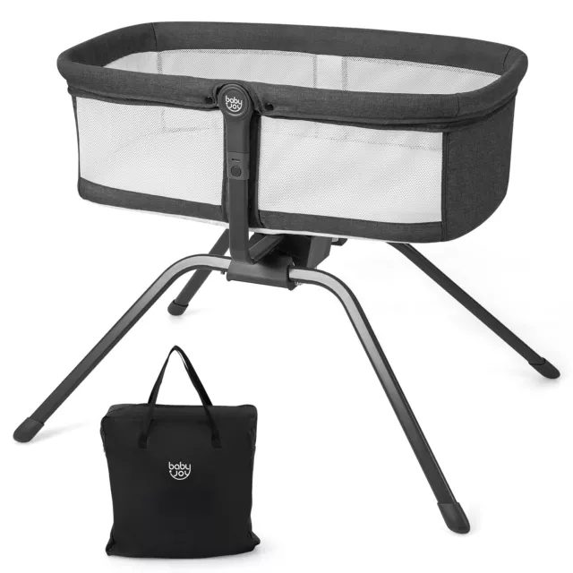 Rocking Bedside Bassinet Folding Baby Co Sleeper Crib w/Mattress & Carrying Bag