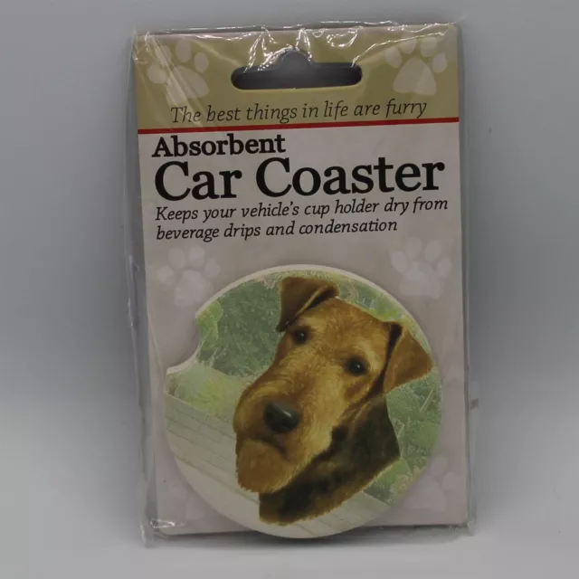 Super Absorbent Car Coaster - Dog - Airedale