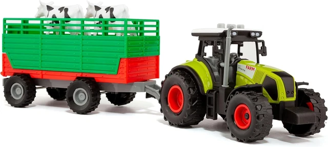 Tractor Infantil Molto Con Remolque | Luces Y Sonidos Realistas | Incluye 2 Vacas De Juguete | +3 Años