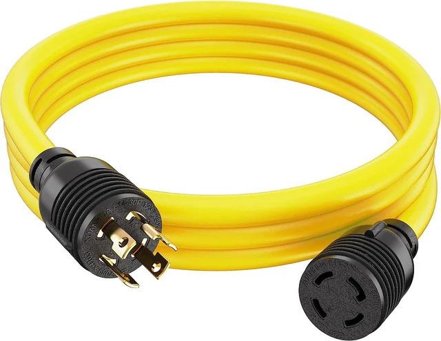 Houseables Generator Cord 30 Amp 4 Prong, Generators Extension, 10 Ft, 125-250v,