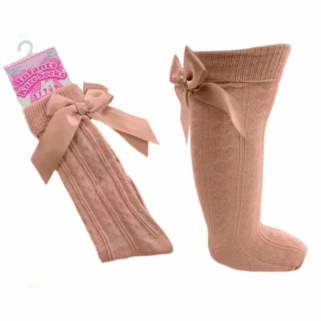 Knee High Bow Socks Ribbon Bow Romany / Spanish Newborn - 9 year 2