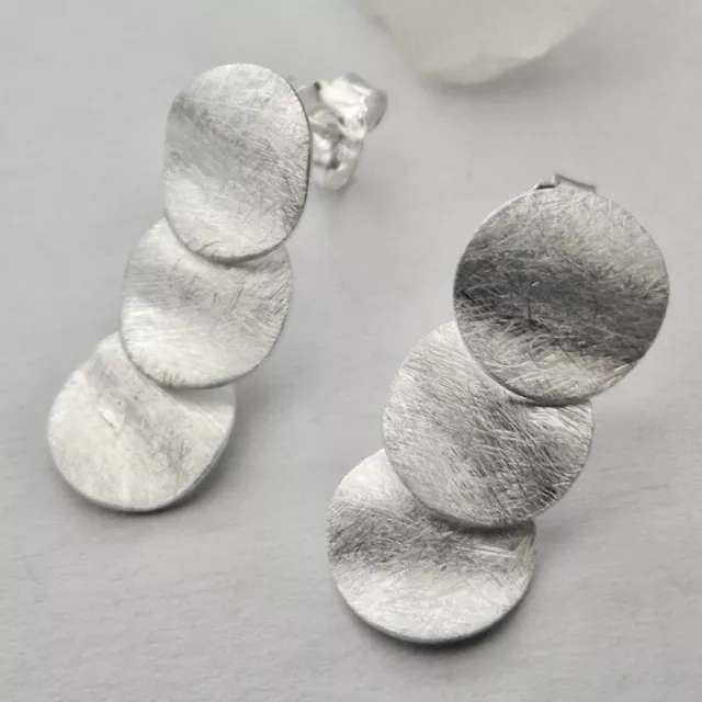 Wunderschöne Ohrstecker "Silberplättchen" aus 925er Silber - Ohrringe
