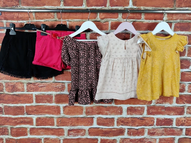 Pacchetto Ragazze Età 4-5 Anni Zara Gap Next Pantaloncini Top Camicetta Ricamo Animale 110Cm