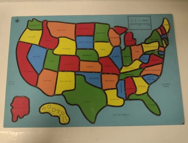 Classic wooden usa sales puzzle