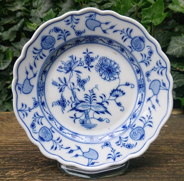 Vecchio Ernst Teichert Meissen Piatto Torta Piatto Blu Cipolla Ø 17,0 CM ~1920