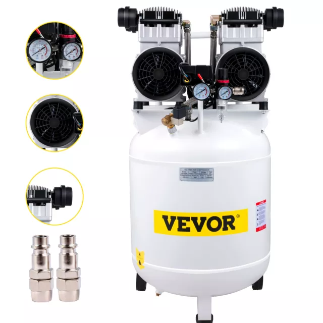 VEVOR Compressore d'Aria Portatile Senza Olio con Accessori 2200W Serbatoio 90L