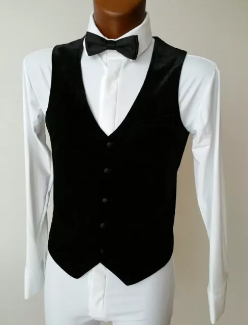 Traditional Mens Waistcoat With Stretchy Elasticated Back - Black 3