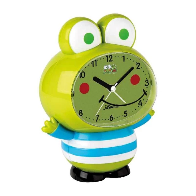 Atlanta Analogique Réveil pour Enfants Quartz Vert Plastique Grenouille Alarme