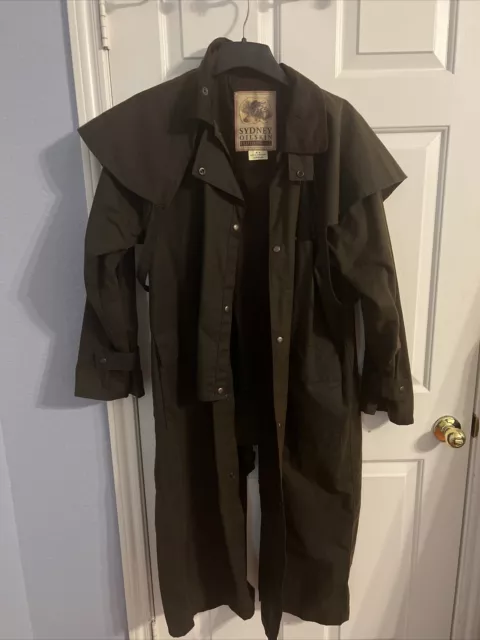 Sydney Oilskin Clothing Co Waxed Canvas Duster Coat Size Medium Made Australia