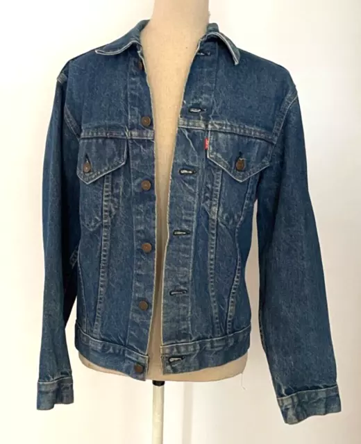 Vintage Levis Jacket Mens Full Button Blue Denim 80s 70505 0217 size 36