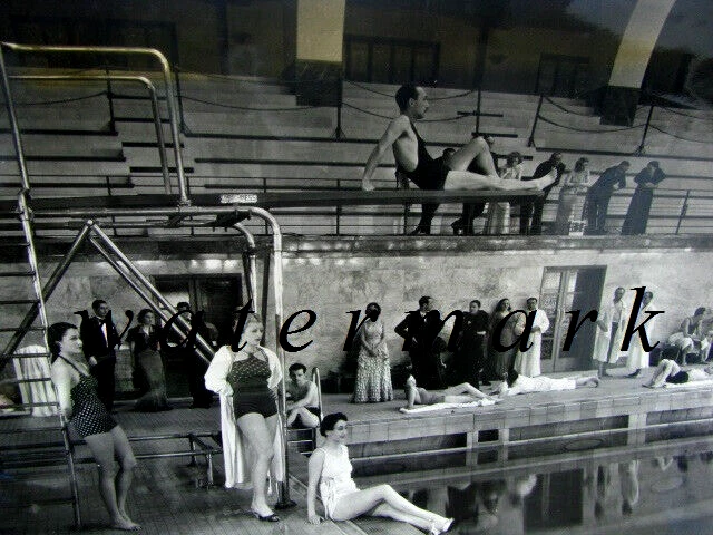 Rara foto originale, Film "La Danza delle Lancette" Piscina Cozzi di Milano 1936
