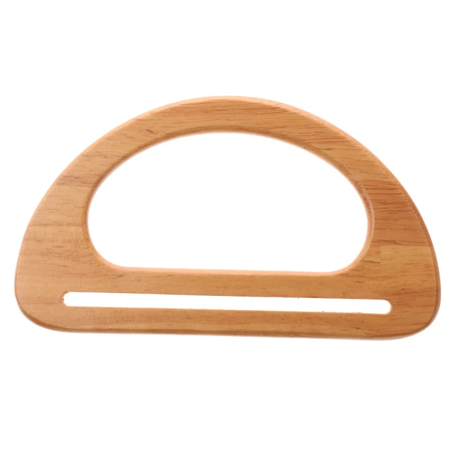 Wooden Handbag Bag Handle Replacement for DIY Bag Purse Making Natural Color