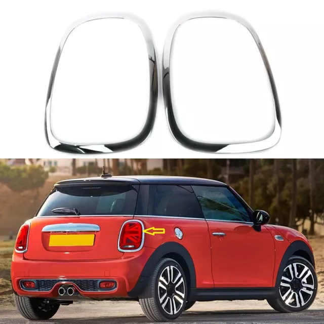 Chrome Tail Light Surround Cover Trim Ring For 2013-19 Mini Cooper S F55 F56 F57