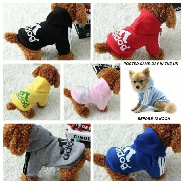 Tiny Small Medium Adidog Dog Comfortable Soft Hoodie Pet Clothes Warm Jacket