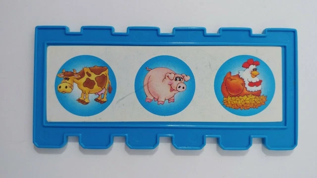 FISHER PRICE BARNYARD Bingo game replacement fence board card blue USED ...