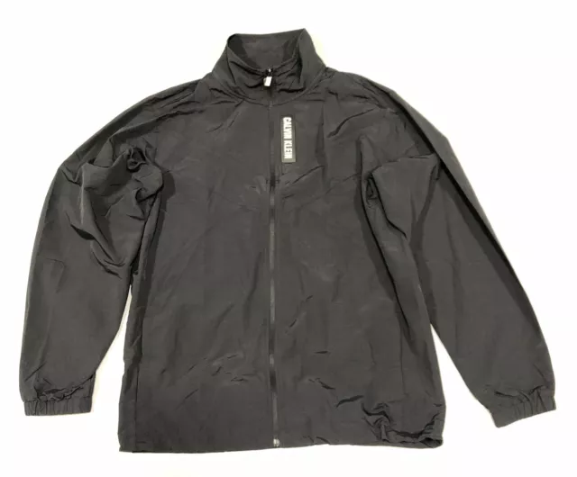 Giacca idrorepellente da uomo logo Calvin Klein nera taglia M prezzo di riserva £185