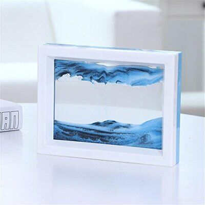 Blue Moving Sand Picture Frame Drifting Sandscapes Motion Art Decor Gift Decor