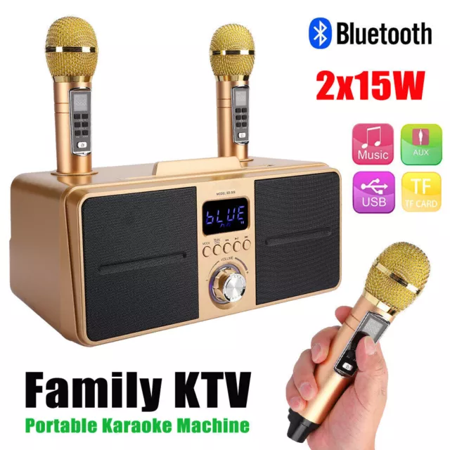 SD309 Karaoke Machine Bluetooth Wireless Dual Microphone Stereo Home KTV System