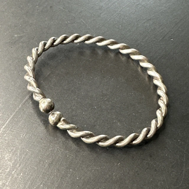 ANCIEN BRACELET EN Argent Massif Silver 925 Jonc créateur Ethnique