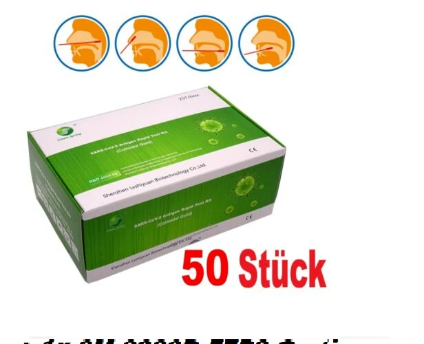 50x Green Spring Corona Schnelltest Antigen Speicheltest BfArM gelistet Covid 19