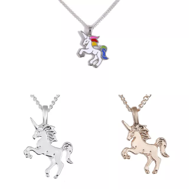 Halskette Kette mit Einhorn-Anhänger Mädchen Geschenk NEU