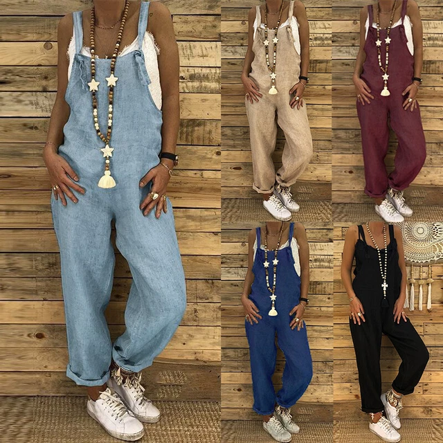 Tute Da Donna Tute Da Donna Top Pantaloni Larghi Tuta Ampia -