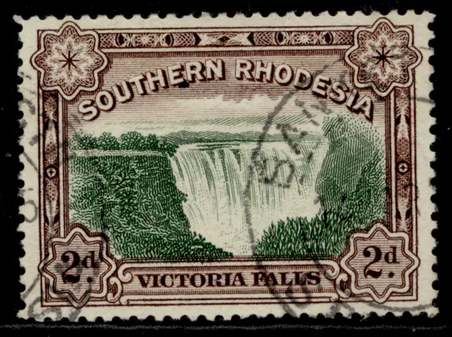 SOUTHERN RHODESIA GV SG29, 2d green & chocolate, FINE USED.