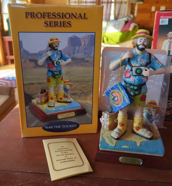 Emmett Kelly Jr Professional Series THE TOURIST Figurine Flambro RARE Flambro