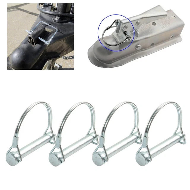 Broche De Verrouillage 5/8'' Et 9/16'' Pour Attelage – Noire, Avec 3 Plaquettes Silencieuses
