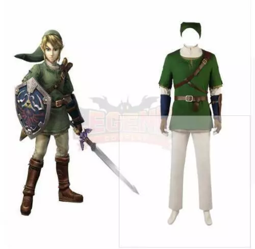 The Legend of Zelda Twilight Princess Link cosplay costume outfit custom made{0]