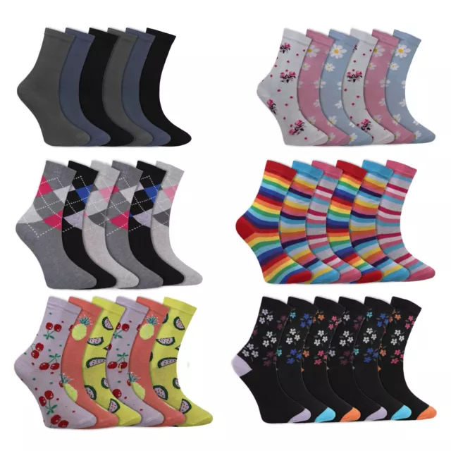 Ladies Ankle Printed Design Socks Soft Grip Cotton Rich Sports Socks Lot UK 4-7