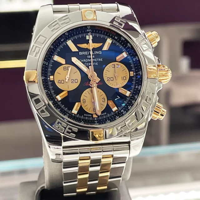 BREITLING CHRONOMAT 44 B01 QUADRANTE NERO ORO ROSA ACCIAIO INOX
