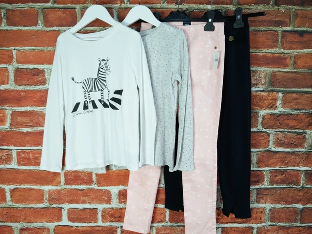 Girls Bundle Age 8-9 Years Zara Gap Next Long Sleeve Tee Trousers Stars 134Cm