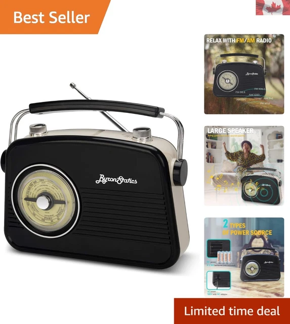 VINTAGE PORTABLE AM FM Radio with Built-in Speakers - Retro Elegance in ...