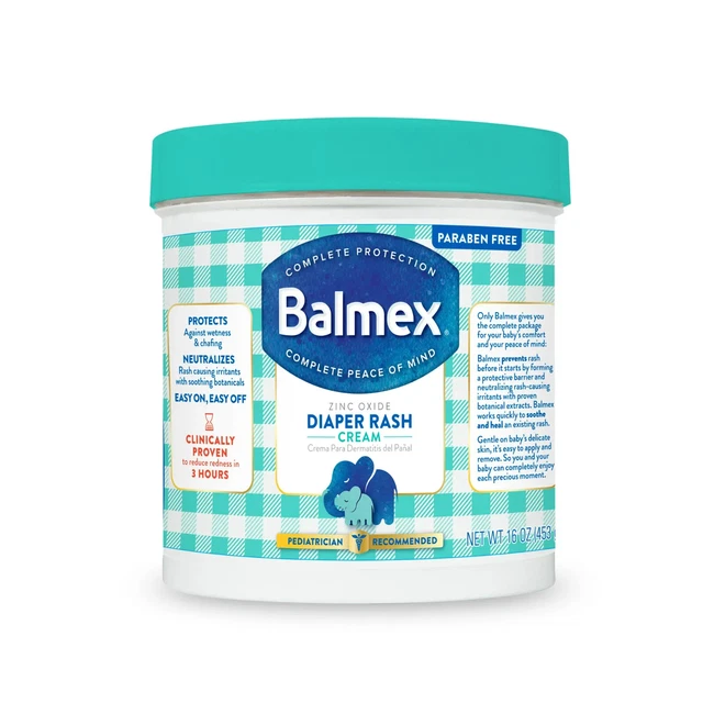 Balmex Complete Protection Baby Diaper Rash Cream with Zinc Oxide + Soothing...